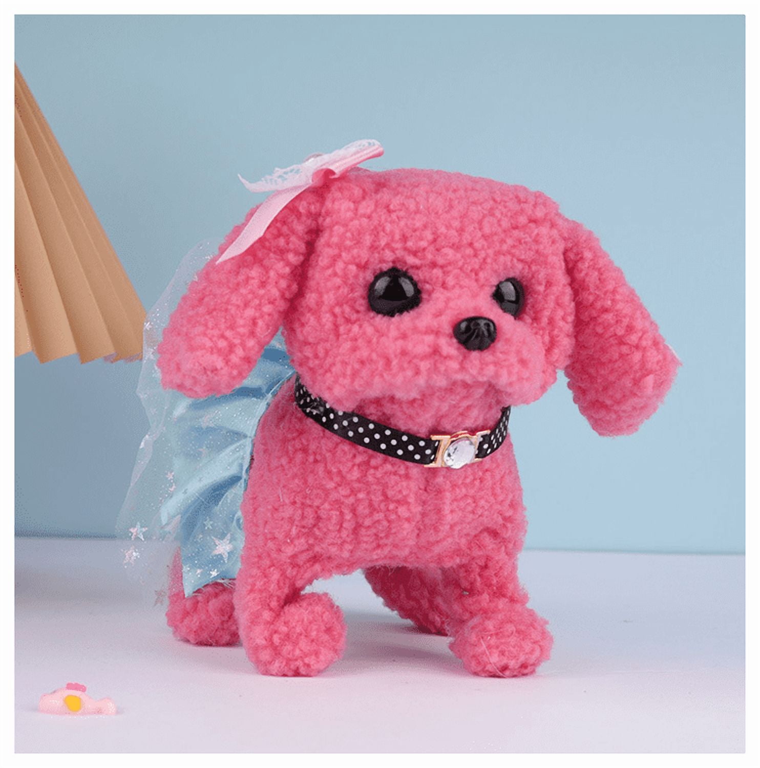 Knoding Toy Electric plush toy puppy simulation wearing apron, running, barking ...