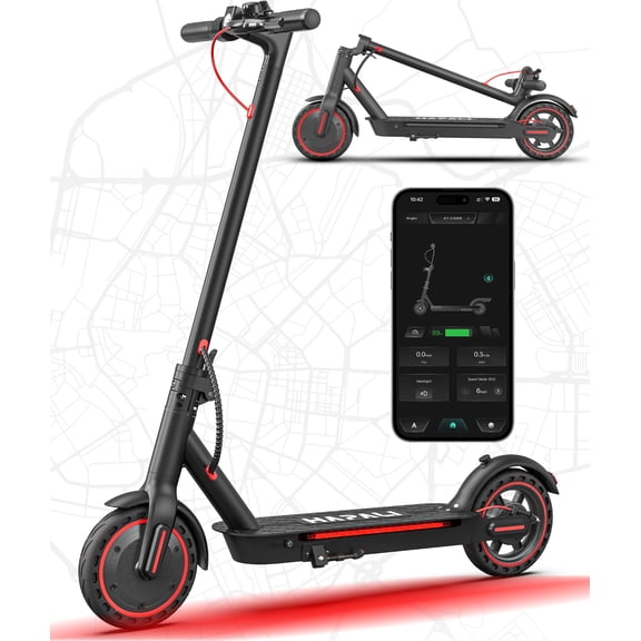 Electric scooters for adults, 550W motor, 19 mph & 19 miles, foldable with side light & app