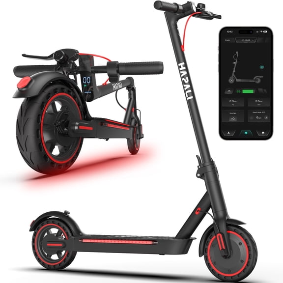 Electric scooters for adults, 8.5" Tire, Max 19 Miles and 19 Mph, 550W Foldable E Scooter with Side Light & APP