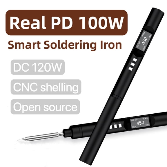 Electric soldering iron table,Iron Table Pen Pd2.0/3.0 Auto Function Iron Esp32 Type-c Support Max 100w Source Pen Type C Oled Display 0.96inch Oled Pd2.0/3.0 Protocol Display Iron Esp32 Open