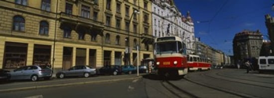 Electric train on a street Prague Czech Republic Canvas Art - Panoramic Images (36 x 13)
