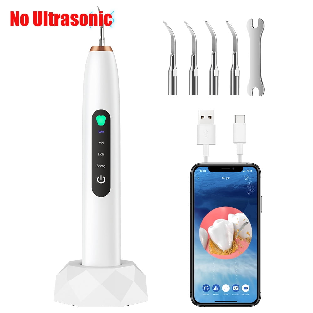 Electric visual ultrasonic tooth cleaner with camera dental scaler calculus remover irrigator teeth whitening tartar eliminator