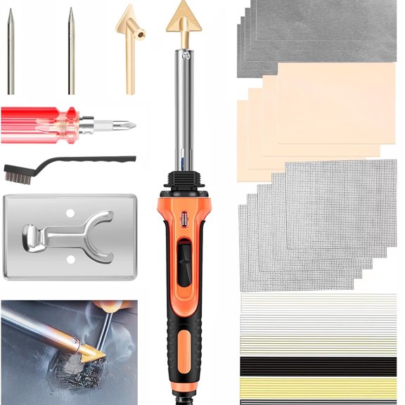Electric welding station,Car Iron 3-speed Temperature 2-in-1 Welder 100w Kit Iron Rework Welder Iron 3-speed Rework Station Heat Iron Stand Wire 56pcs Rods Professional Papapi
