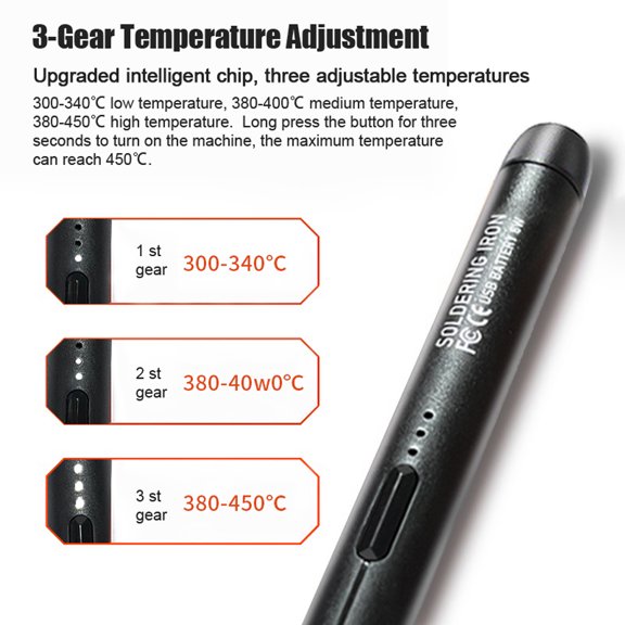 Electric welding station,Iron Kit Function And Maintenance 300-450 Temperature Adjustment And Maintenance Use Usb Iron Usb Portable Iron Pen With 300-450 Hxber Black Soldering Iron Set