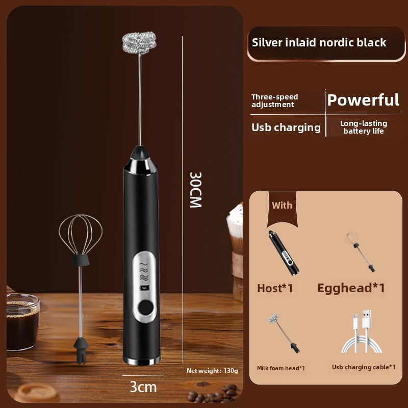 Electric whisk, coffee and milk blender, three-speed adjustment, usb charging