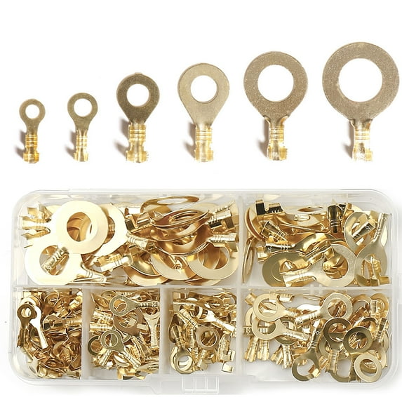 Electrical 0.5-2.5mm Copper Crimp Round lug Terminals Cable Wire Connectors Cold pressing O-type Ring Lugs Eyes Open Barrel Assortment Kit