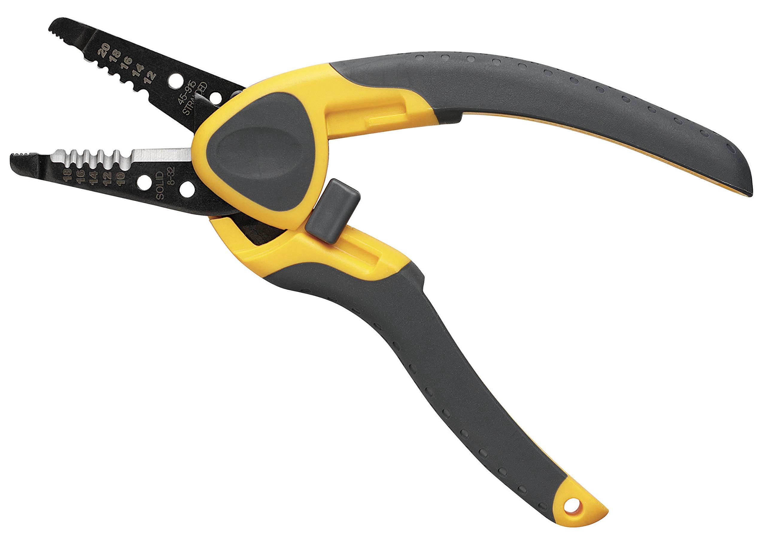 Electrical 45-915 Kinetic Reflex T-stripper - 10-20 Awg  Wire Stripper With Thumb Rest Plier Nose Slide Lock Textured Grips