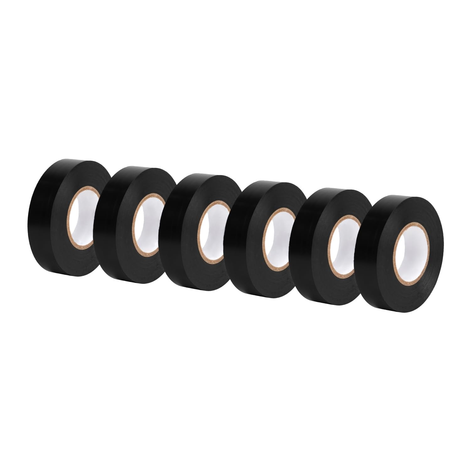 Electrical Adhesive Tape, Insulating with Strong Adhesive, for Home DIY, Repairs, Electrical, Automotive and Equipment, 3/4" x 60', Black, 6-Pack