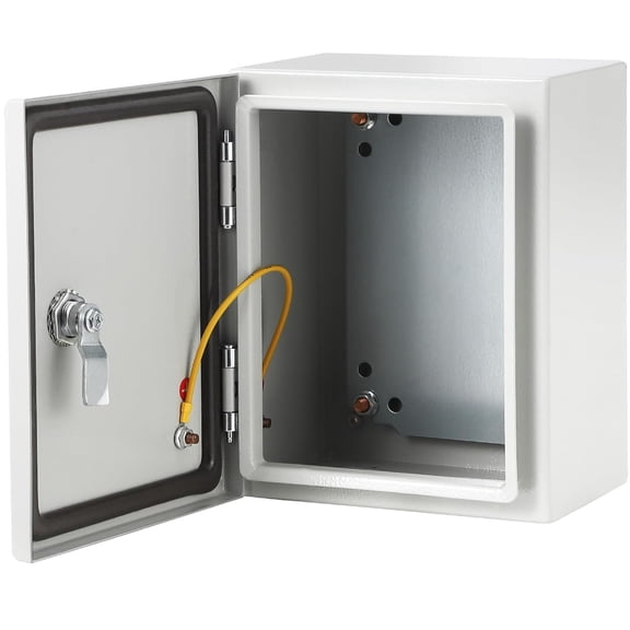 Electrical Box, 16x12x8'' NEMA 4X Steel Enclosure, IP66 Waterproof Dustproof, Indoor/Outdoor Electrical Junction Box with Removable Mounting Plate & Double Lock