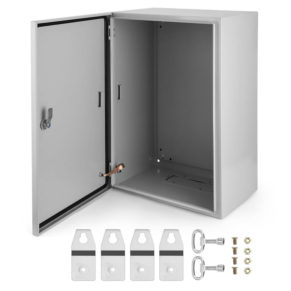 Electrical Box 16x16x8 Inch – NEMA 4X Steel Junction Enclosure, IP66 Waterproof & Dustproof, Lockable Outdoor Indoor Electrical Box with Mounting Plate