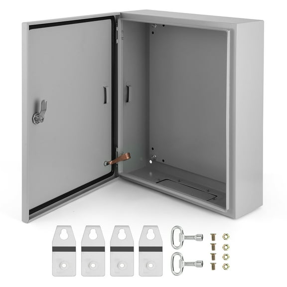 Electrical Box 16x16x8 Inch – NEMA 4X Steel Junction Enclosure, IP66 Waterproof & Dustproof, Lockable Outdoor Indoor Electrical Box with Mounting Plate