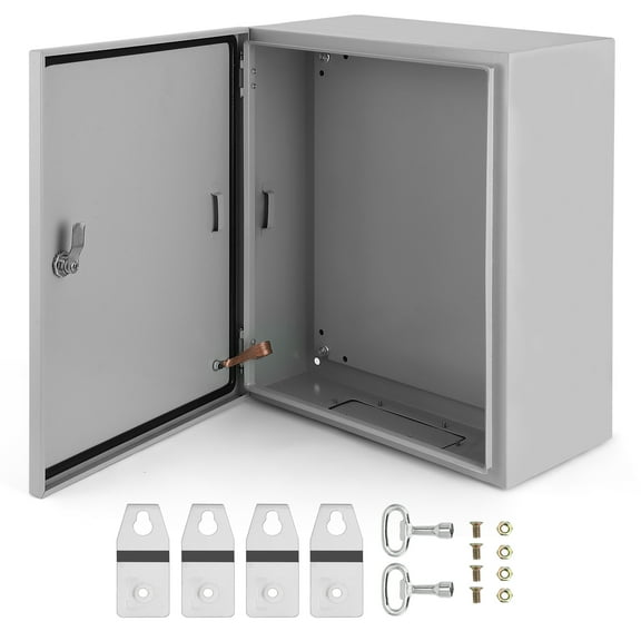 Electrical Box 20x16x10 Inch – NEMA 4X Steel Junction Enclosure, IP66 Waterproof & Dustproof, Outdoor Indoor Lockable Electrical Box with Mounting Plate