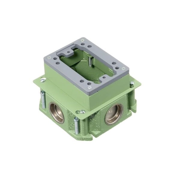Electrical Box, 33 cu in, Floor Box Type, 1 Gang, Cast Iron, Rectangular Shape