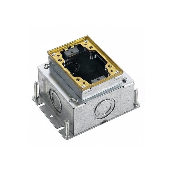 Electrical Box, 60 cu in, Floor Box Type, 1 Gang, Brass, Rectangular Shape