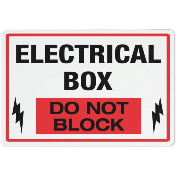 Electrical Box - Do Not Block Sign, 12 X 8 Inches Rust Free Aluminum Metal Sign, Weather Resistant Durable In Easy To Mount