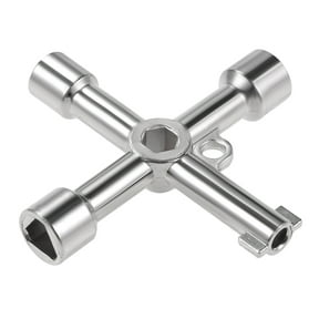 Electrical Cabinet Key, 4-Way Multi-functional Triangle/Square Water Meter Box Safety Key