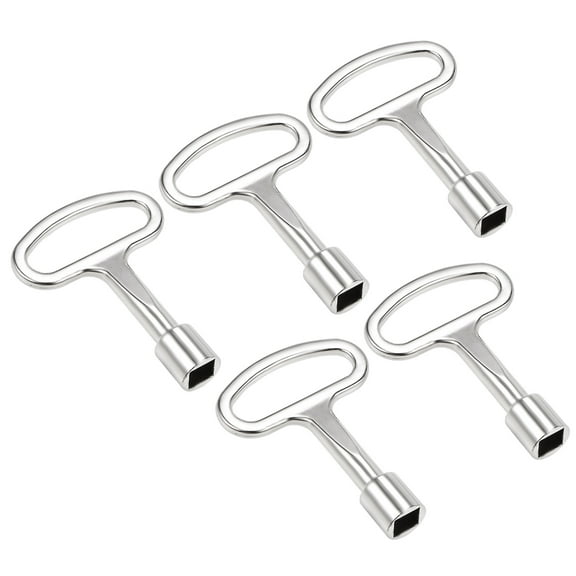 Electrical Cabinet Key, 8mm Zinc Alloy Square Water Meter Box Safety Key 5Pcs
