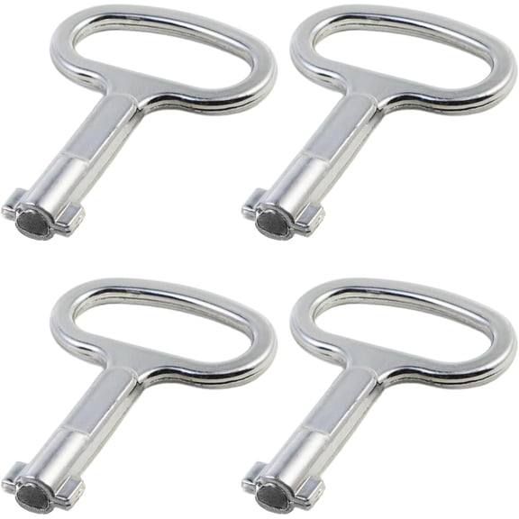 Electrical Cabinet Key Set - 4-Pack Aluminum Alloy Safety Keys for Water Meter Box & Utility Cabinets (54x40mm/5mm Hole) | Professional Anti-Corrosion Lock Keys with Ergonomic Grip