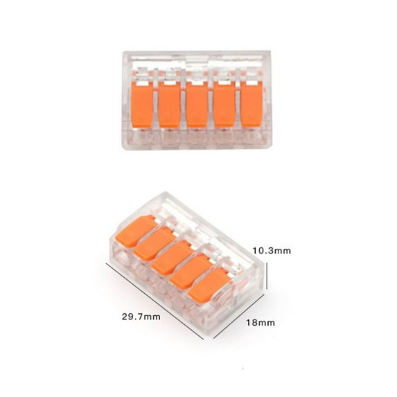 Electrical Compact Mini Push-in Terminal Blocks Universal Wire Connector Compact Splice Electrical Connectors Quick Terminal Block Fast Connector ORANGE 415