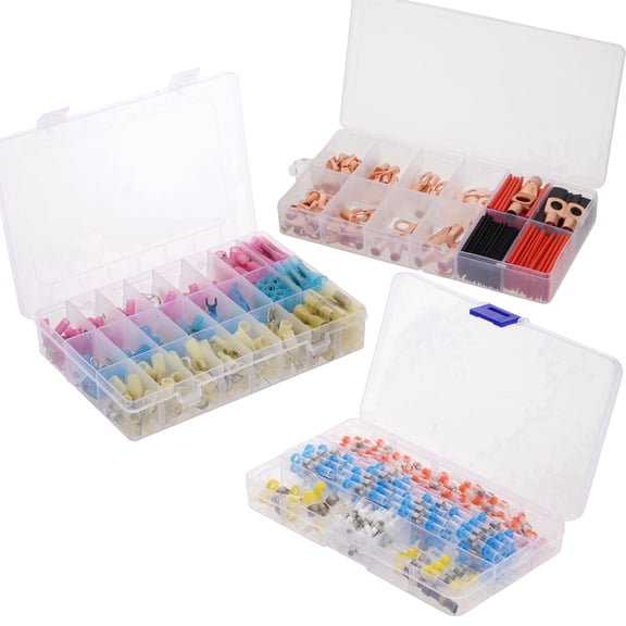 620Pcs Heat Shrink Wire Connectors Kit, Copper Wire Lugs and Solder Seal Heat Shrink Butt Connectors, Waterproof Kit for Home Automotive Workshop Wiring