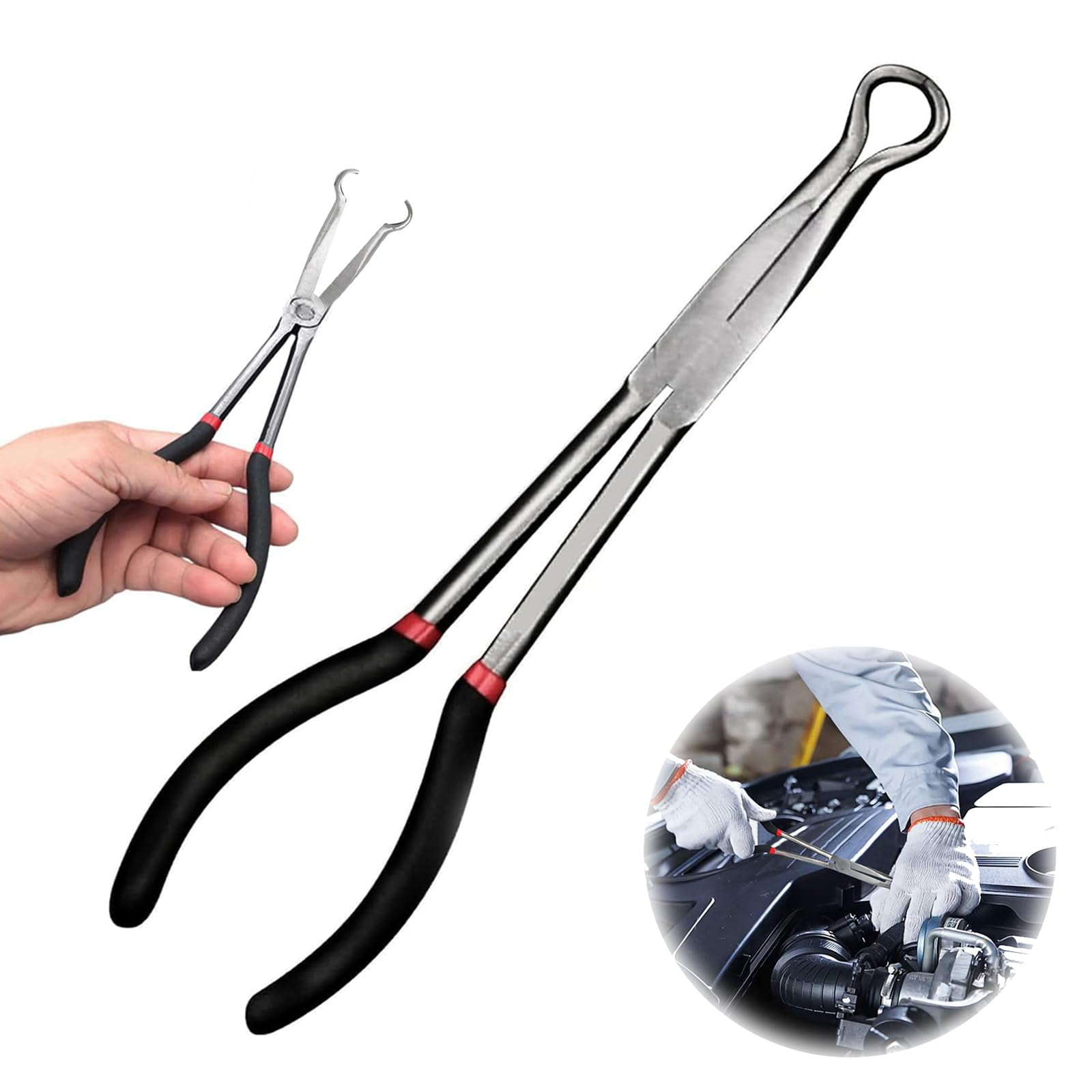 Electrical Disconnect Pliers For Cars, Electrical Connector Pliers For Cars, Automotive Hose Tools Push Tab Style Plugs Fuel Line Petrol Clip Pipe 2 Straight - View #5