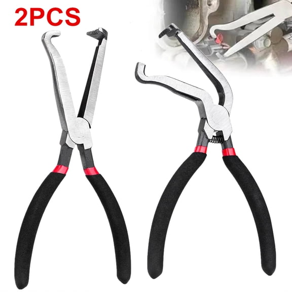 Electrical Disconnect Pliers Set & Automotive Connector Removal Tool Kit for PushTab Fuel Line, Ignition Coil, Sensor Clips 2Pc & MultiFunction Hand Tools for Car Repair