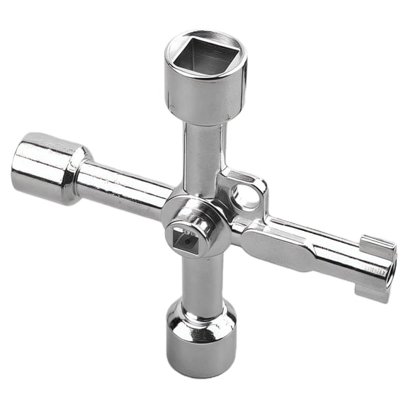 Electrical Elevator Cabinet Wrench Key Multifunctional 4 Way Triangle Key Tool Professional Portable