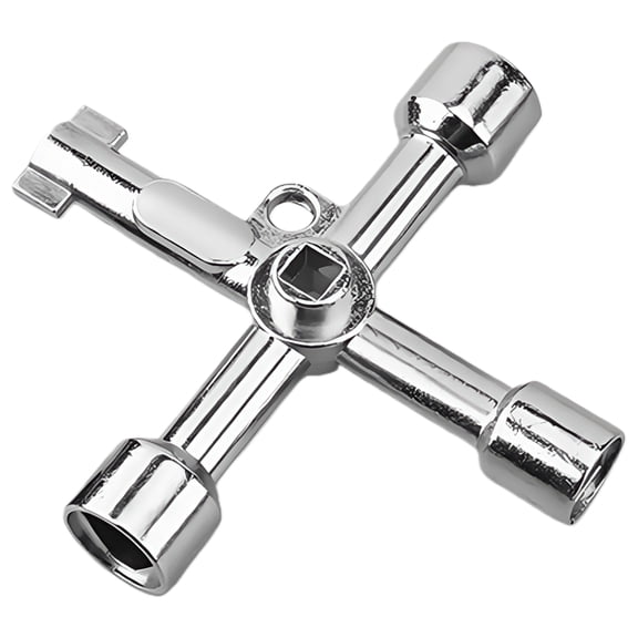 Electrical Elevator Cabinet Wrench Key Multifunctional 4 Way Triangle Key Tool Professional Portable