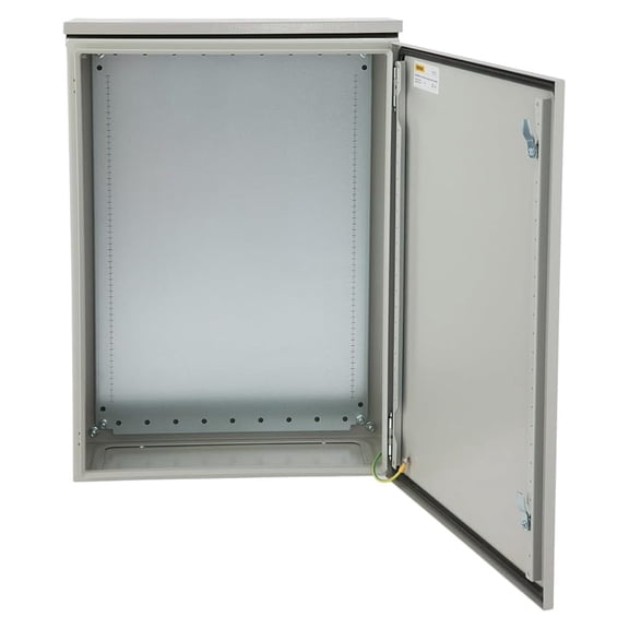 Electrical Enclosure, 24'' x 16'' x 12'', NEMA 4 Outdoor Enclosure, IP65 Waterproof & Dustproof Cold-Rolled Carbon Steel Hinged Junction Box for Outdoor Indoor Use, with Rain Hood