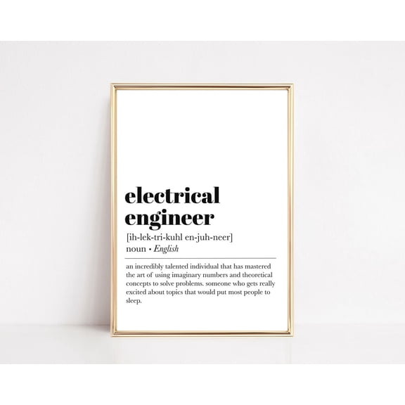 Electrical Engineer Definition Grad Wall Art Print, Eye Catching Inspirational Theme For Home And Living Room Decor