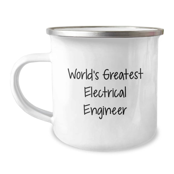 Electrical Engineer Funny Gifts for Him from Friends on Birthday, Camping Mug with Quote 'World's Greatest Electrical Engineer', 12 oz Stainless Steel