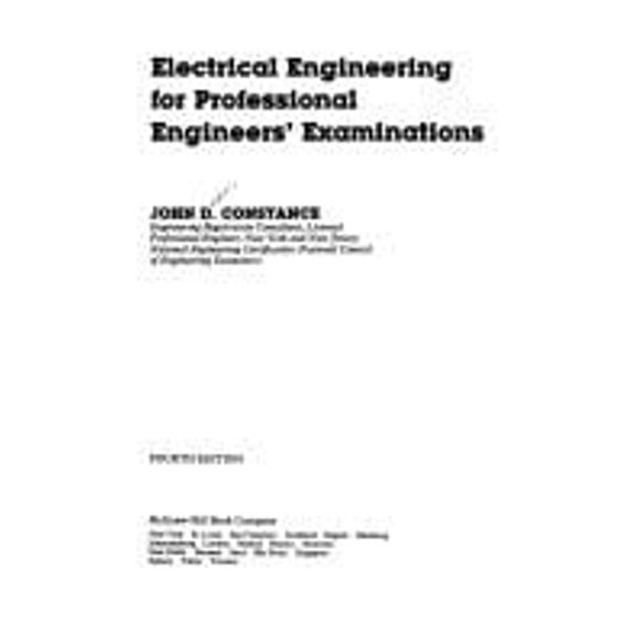 Pre-Owned Electrical Engineering for Professional Engineers' Examinations (Hardcover) 0070124582 9780070124585