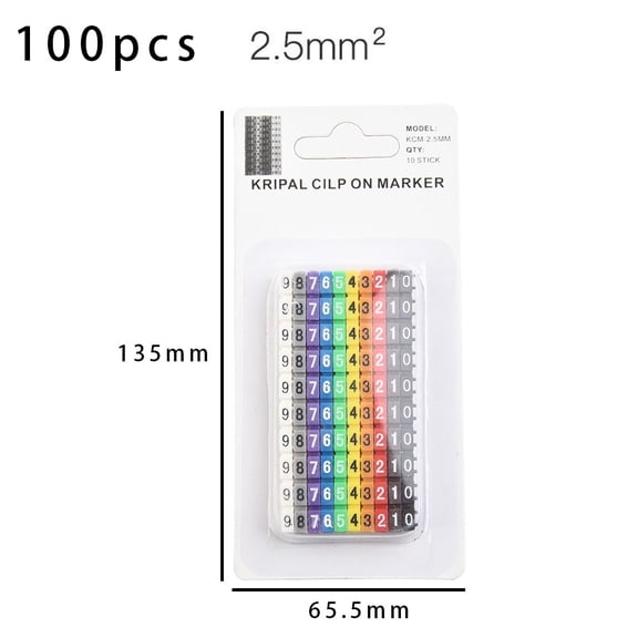 Electrical Equipment Wire Number Box Electrical Supplies 100Pcs C-Type Cable Markers For Wire 1.5-6mm Number Tag Label