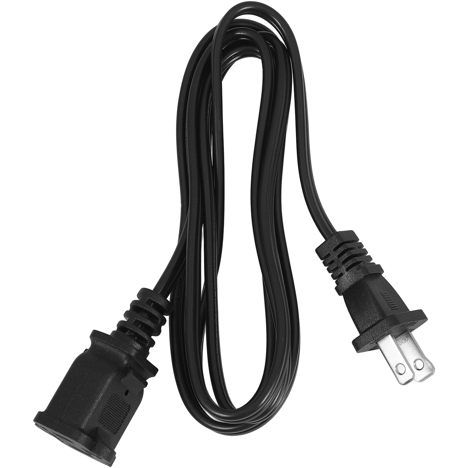 Electrical Extension Cord Extention Power Cable Small Black Wire 2 Prong Short Switch Outlets