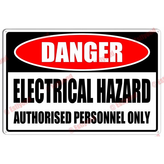 Electrical Hazard Authorised Personnel Only Sign - 8"x12" Aluminum Metal Caution Warning Sign