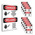 thumbnail image 1 of Electrical Hazard Authorized Only Bilingual OSHA Danger Rigid Plastic Sign 10 Inch x 7 Inch - 10 Pack, 1 of 8