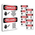 thumbnail image 1 of Electrical Hazard Authorized Only Bilingual OSHA Danger Rigid Plastic Sign 10 Inch x 7 Inch - 5 Pack, 1 of 8