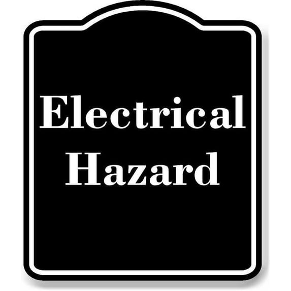 Electrical Hazard BLACK Aluminum Composite Sign 15''x18''