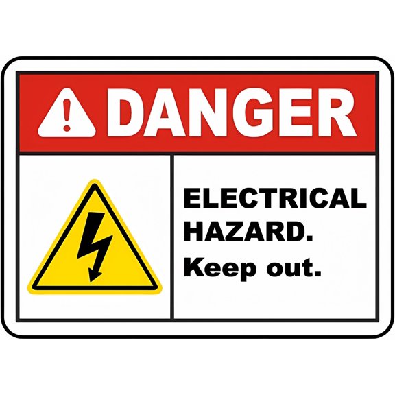 Electrical Hazard Keep Out Vintage Tin Warning Sign - 8"x12" Safety Sign, for Home Commercial Driveway Alerts Garden Farm Indoor Outdoor