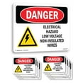 thumbnail image 1 of Electrical Hazard Low Voltage OSHA Danger Rigid Plastic Sign 18 Inch x 12 Inch - 10 Pack, 1 of 8
