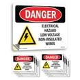 thumbnail image 1 of Electrical Hazard Low Voltage OSHA Danger Vinyl Decal Label 14 Inch x 10 Inch - 10 Pack, 1 of 6
