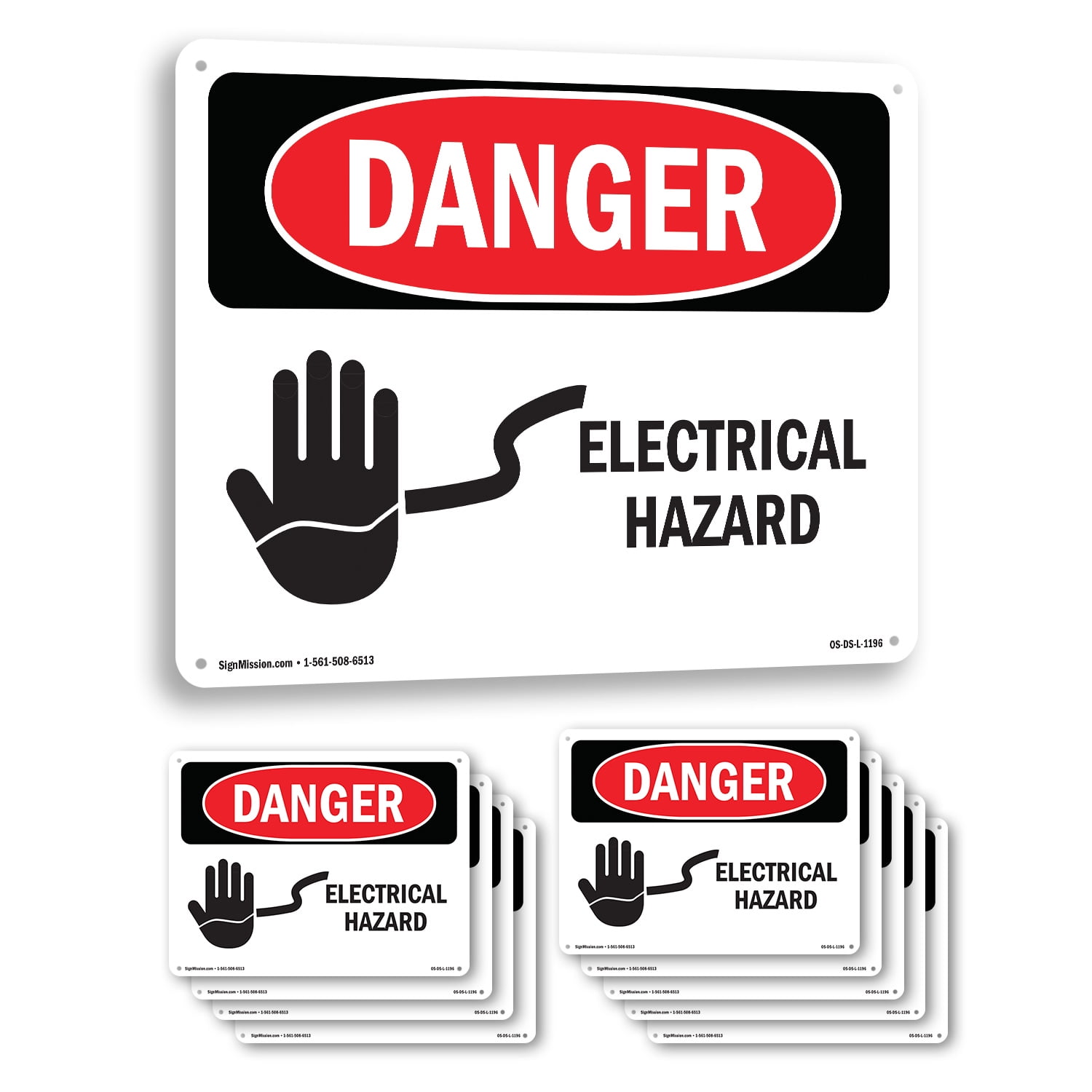 Electrical Hazard OSHA Danger Aluminum Sign 14 Inch x 10 Inch - 10 Pack ...