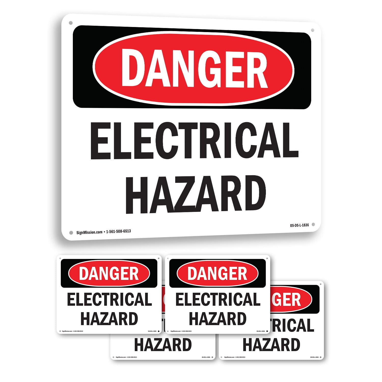 Electrical Hazard OSHA Danger Aluminum Sign 14 Inch x 10 Inch - 5 Pack ...