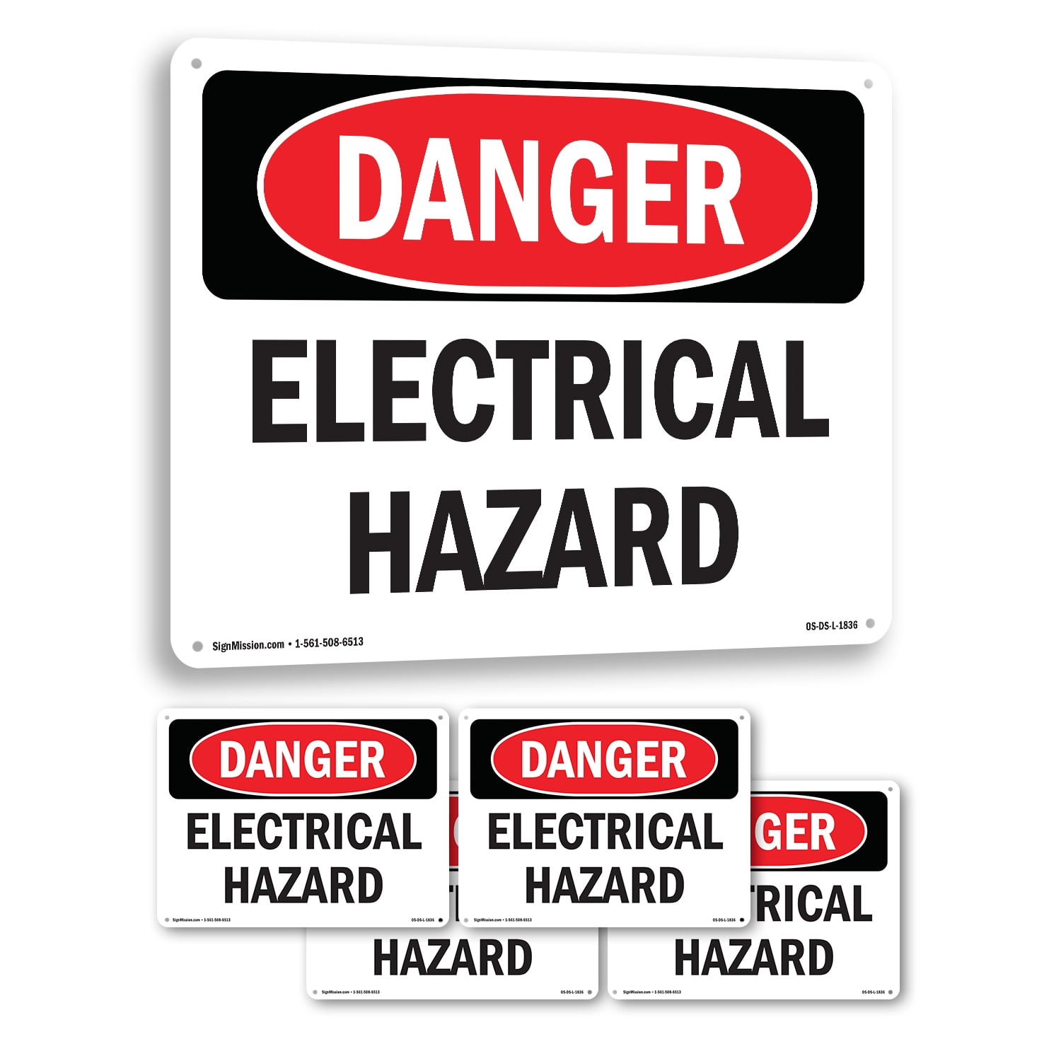 Electrical Hazard OSHA Danger Aluminum Sign 24 Inch x 18 Inch - 5 Pack ...