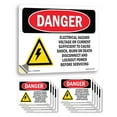 thumbnail image 1 of Electrical Hazard Voltage Or OSHA Danger Vinyl Decal Label 5 Inch x 3.5 Inch - 10 Pack, 1 of 6