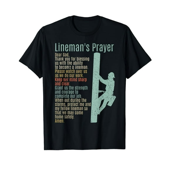 Electrical Lineman Prayer Power Lineman T-Shirt