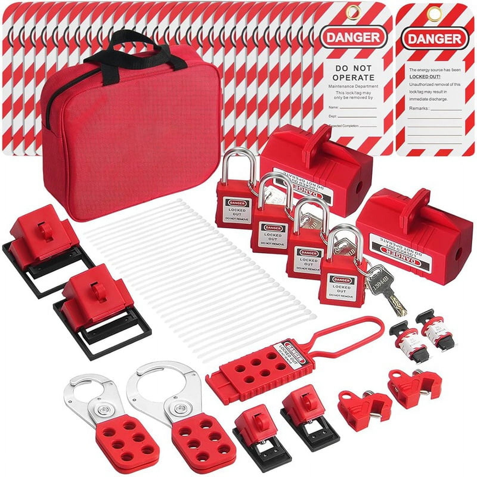Electrical Lockout Tagout Kit, 47 PCS Safety LotoKit Circuit Breaker ...