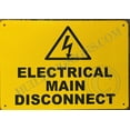 thumbnail image 1 of Electrical Main Disconnect Sign (Reflective, Aluminium, Yellow Background, 7X10 inch) (ref-2201), 1 of 3