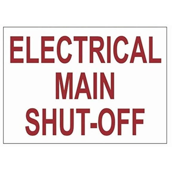 Building Signs Electrical Main Shut-Off Label Decal Sticker