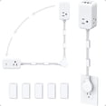 thumbnail image 1 of Electrical Outlet Extender 360? Rotating Plug with 20W  C, 36in Short Extension Cord, Wall Plug  with 3 AC Outlets, Access Hard-to-Reach Outlets Use Behind Couches, Desk, White, 1 of 7